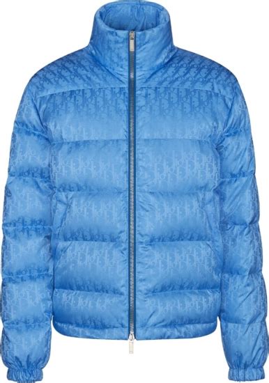 blue dior oblique jacket|Dior oblique puffer jacket.